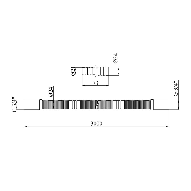 Шланг зливний для пральної машини Kroner KRP - DR300 300 см