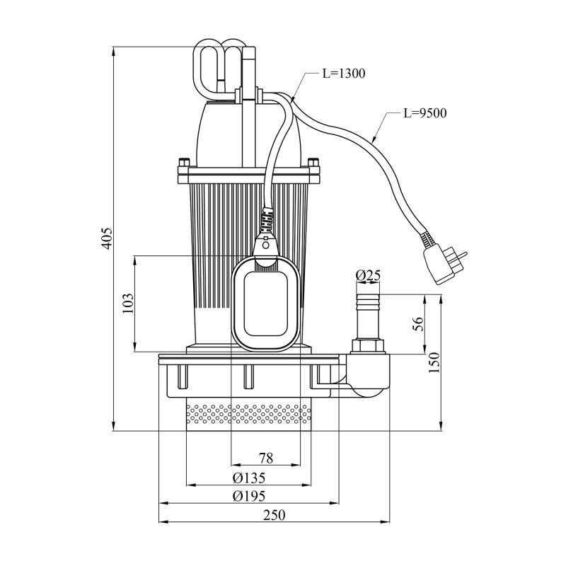 Насос дренажний Pumpman QDX1,5-32-0,75 кВт Hmax 33 м Qmax 7,2 куб.м 750 Вт