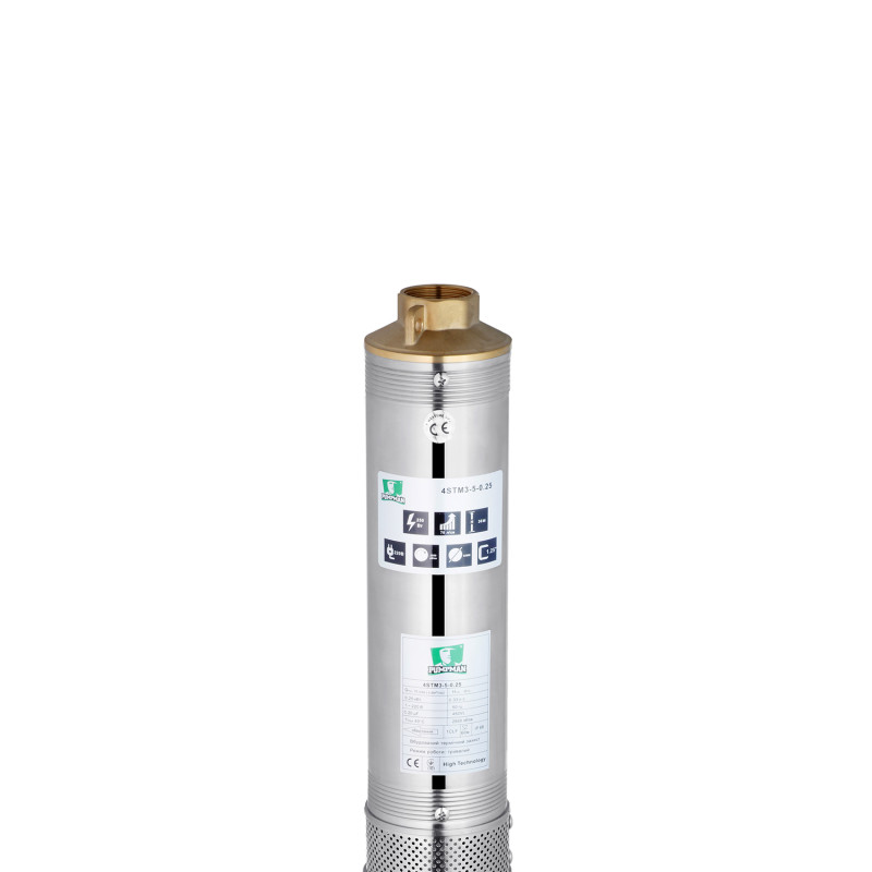 Насос глибинний відцентрований багатоступінчатий Pumpman 4STM3-5-0,25 кВт Hmax 36 м Qmax 4,8 куб.м 250 Вт