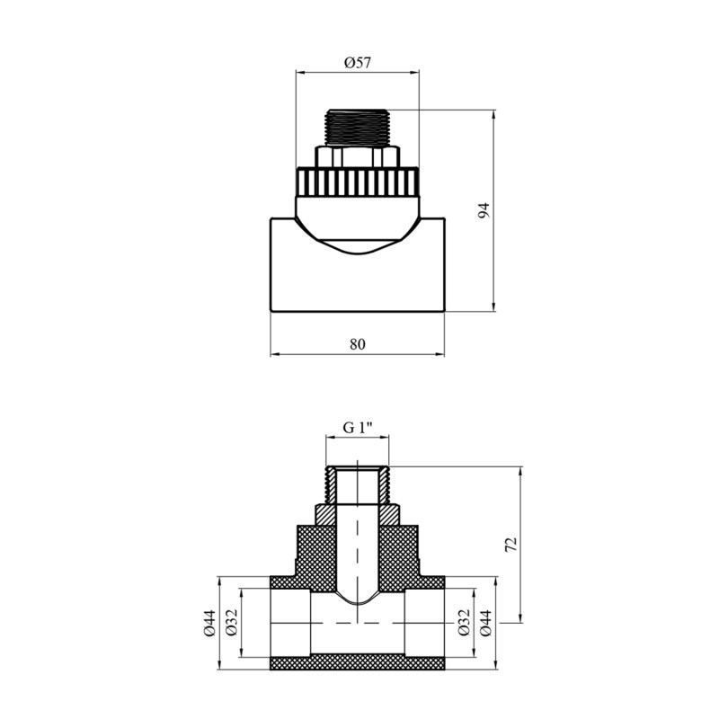 Трійник PPR GrandiTherm 32х1" РЗ