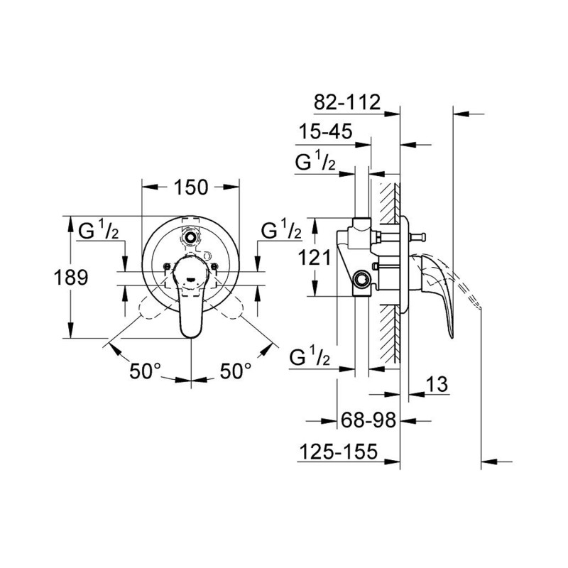 Змішувач прихованого монтажу для ванни Grohe Euroeco 32747000