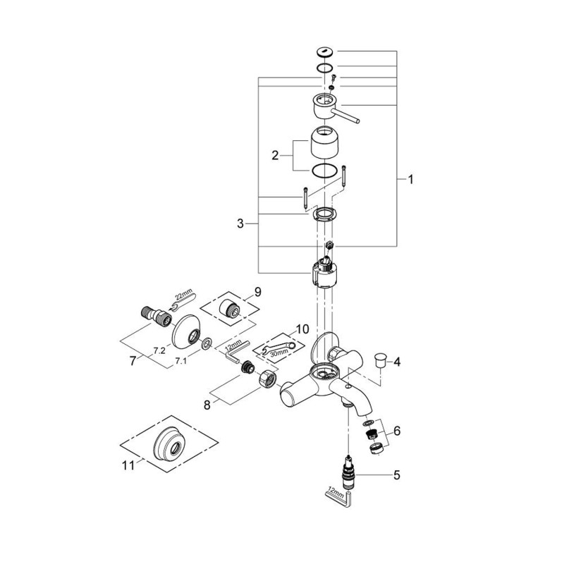 Змішувач для ванни Grohe BauClassic 32865000