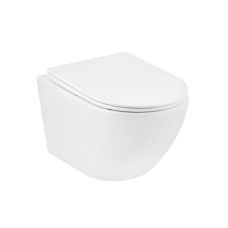 Унітаз підвісний безобідковий Kroner Harz WHI523632 RIMLESS з сидінням (KH523632WHIR)