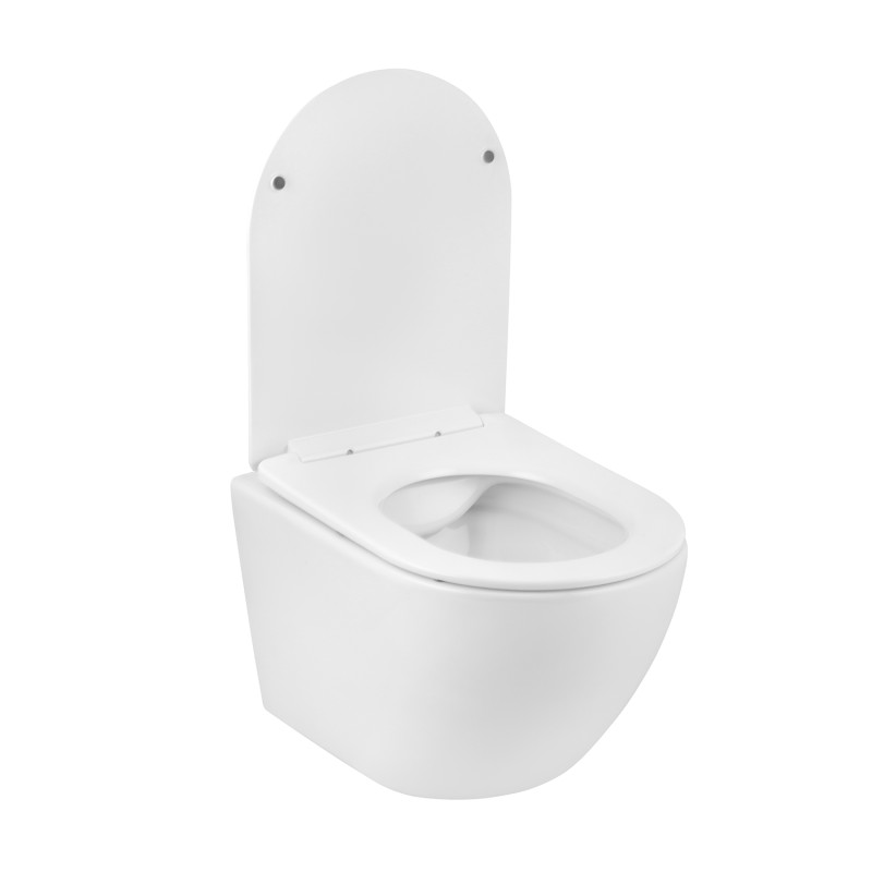 Унітаз підвісний безобідковий Kroner Harz WHI523632 RIMLESS з сидінням (KH523632WHIR)