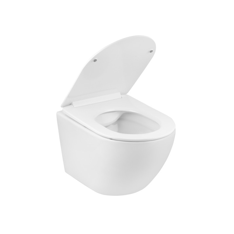 Унітаз підвісний безобідковий Kroner Harz WHI523632 RIMLESS з сидінням (KH523632WHIR)