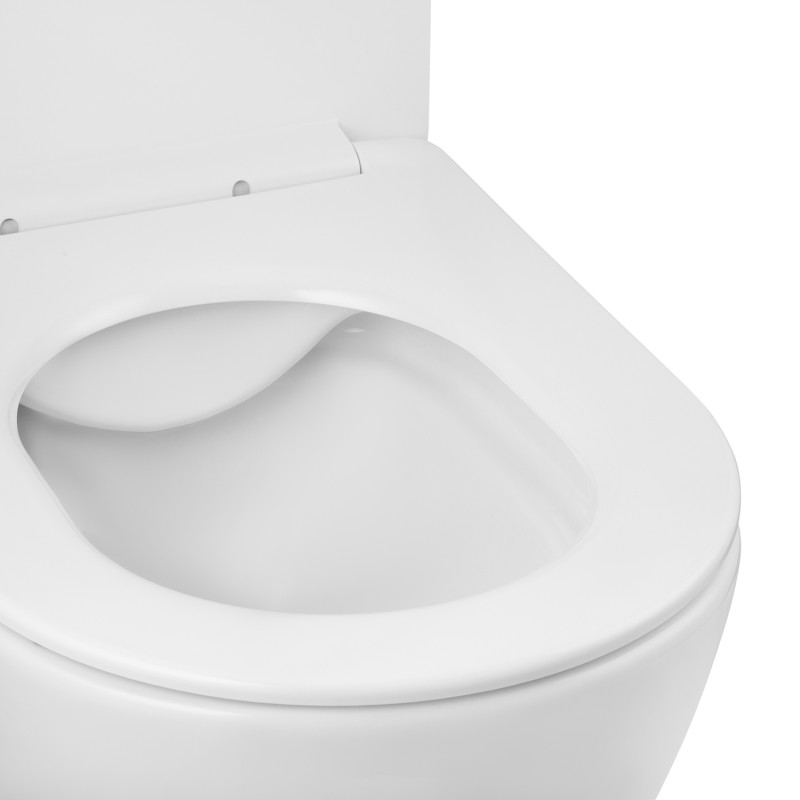 Унітаз підвісний безобідковий Kroner Harz WHI523632 RIMLESS з сидінням (KH523632WHIR)