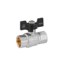 Кран кульовий Kroner 1/2" ВВ PN40 метелик, нікельований