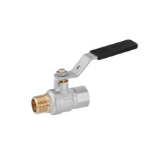 Кран кульовий Kroner 1/2" ВЗ PN40 ручка, нікельований