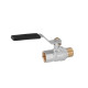 Кран кульовий Kroner 1/2" ВЗ PN40 ручка, нікельований