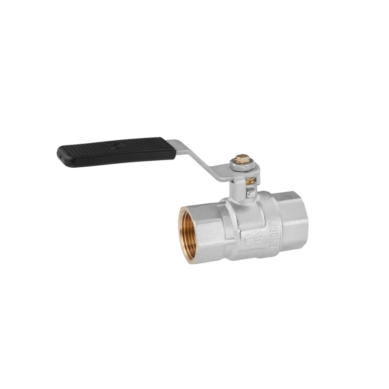 Кран кульовий Kroner 3/4" ВВ PN40 ручка, нікельований