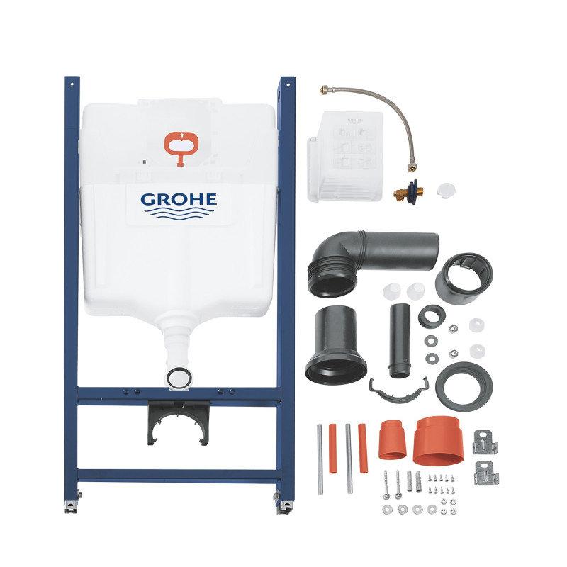 Комплект 4 в 1: Інсталяція GROHE Solido 3 в 1 3884966Q + Унітаз безобідковий Kroner Armada WHI513636 RIMLESS з сидінням Slim Duroplast / Soft-close / Quick relase KA513636WHIR (3884966KA513636)