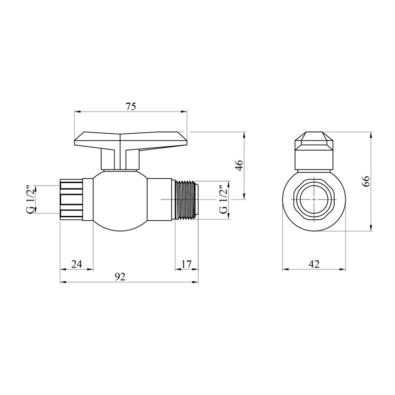 Кран ПЕ SantehPlast 1/2" ВЗ