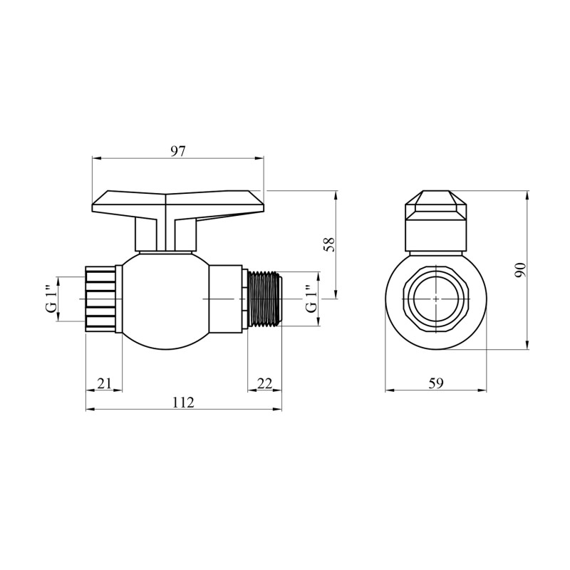Кран ПЕ SantehPlast 1" ВЗ