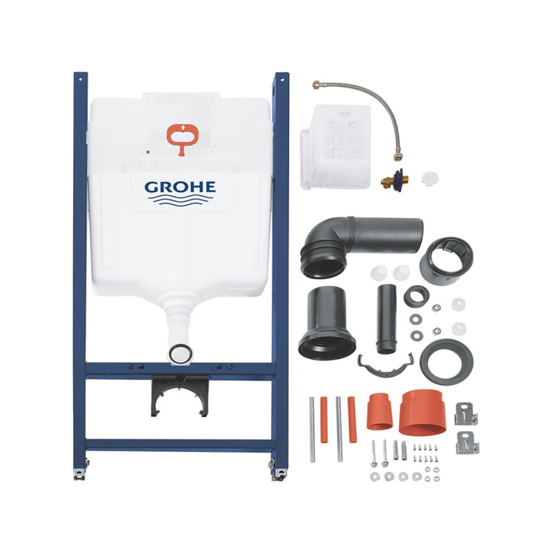 Комплект 4 в 1: Інсталяція GROHE Solido  3 в 1 3884966Q + Унітаз безобідковий Kroner Harz WHI523632 RIMLESS з сидінням Slim Duroplast / Soft-close / Quick relase KH523632WHIR (3884966KH523632)