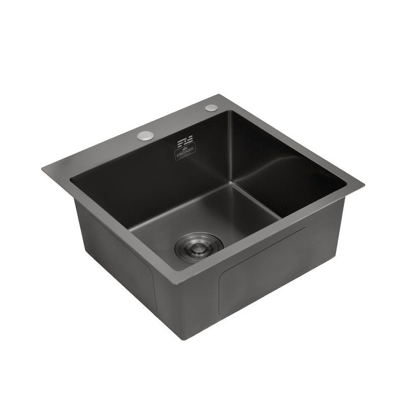 Кухонна мийка Kroner KRP Schwarze - 4545HM PVD (3.0/1.0 мм)