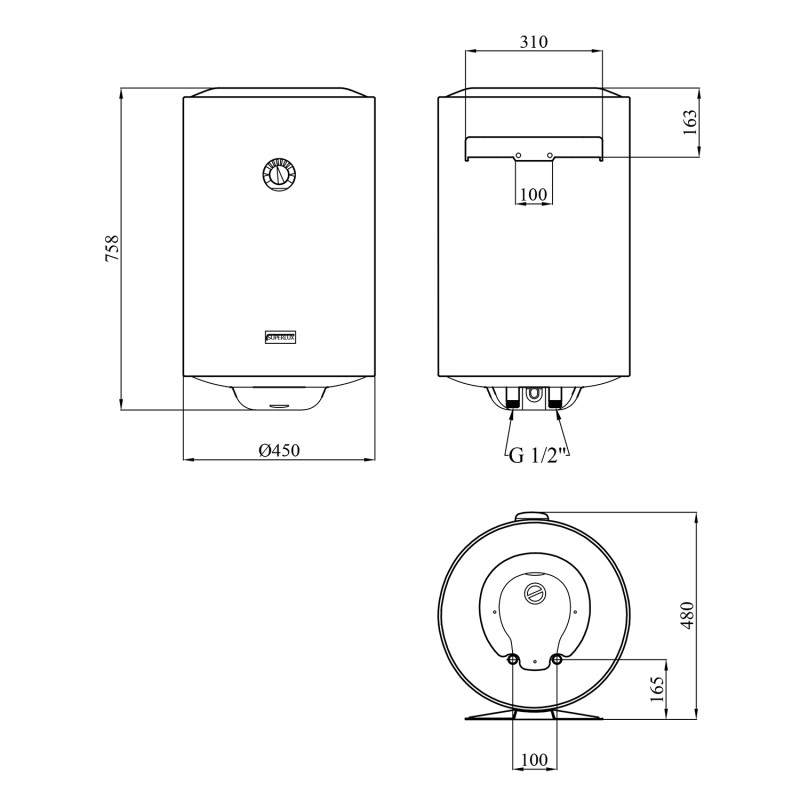 Водонагрівач Ariston Superlux 80V 1,5K EU2 з мокрим ТЕНом 4015005
