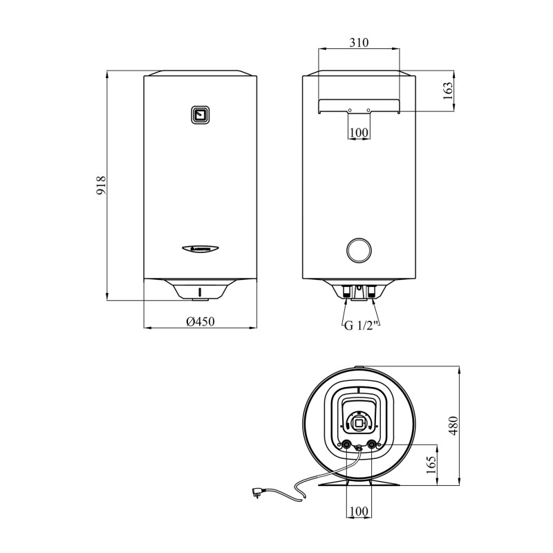Водонагрівач Ariston PRO1 R 100 V 1,8K PL EU  з мокрим ТЕНом 3201905