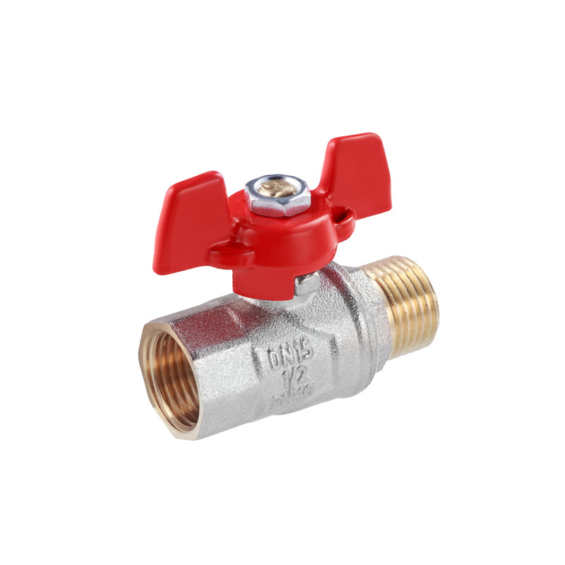 Кран кульовий WaGa 1/2" ВЗ PN40 метелик, нікельований