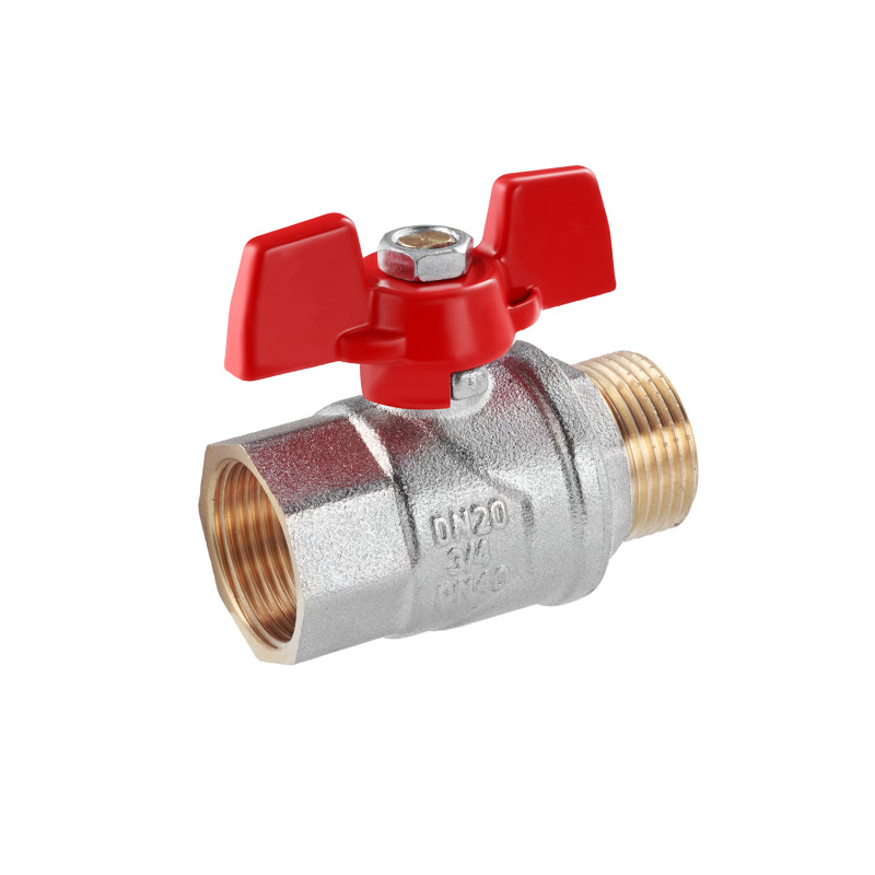 Кран кульовий WaGa 3/4" ВЗ PN40 метелик, нікельований