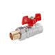 Кран-американка кульовий прямий WaGa 1/2" PN40 метелик, нікельований