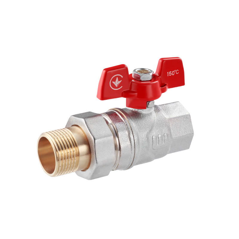 Кран-американка шаровий прямий WaGa 3/4" PN40 метелик, нікельований
