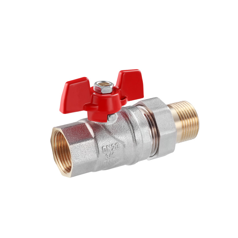 Кран-американка шаровий прямий WaGa 3/4" PN40 метелик, нікельований