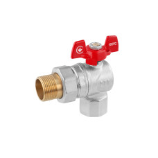 Кран-американка кульовий кутовий WaGa 3/4" PN40 метелик, нікельований