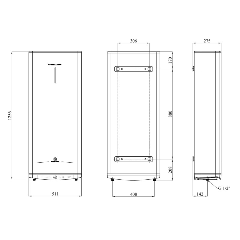 Водонагрівач Ariston Velis Tech 100 EU з мокрим ТЕНом 3100919