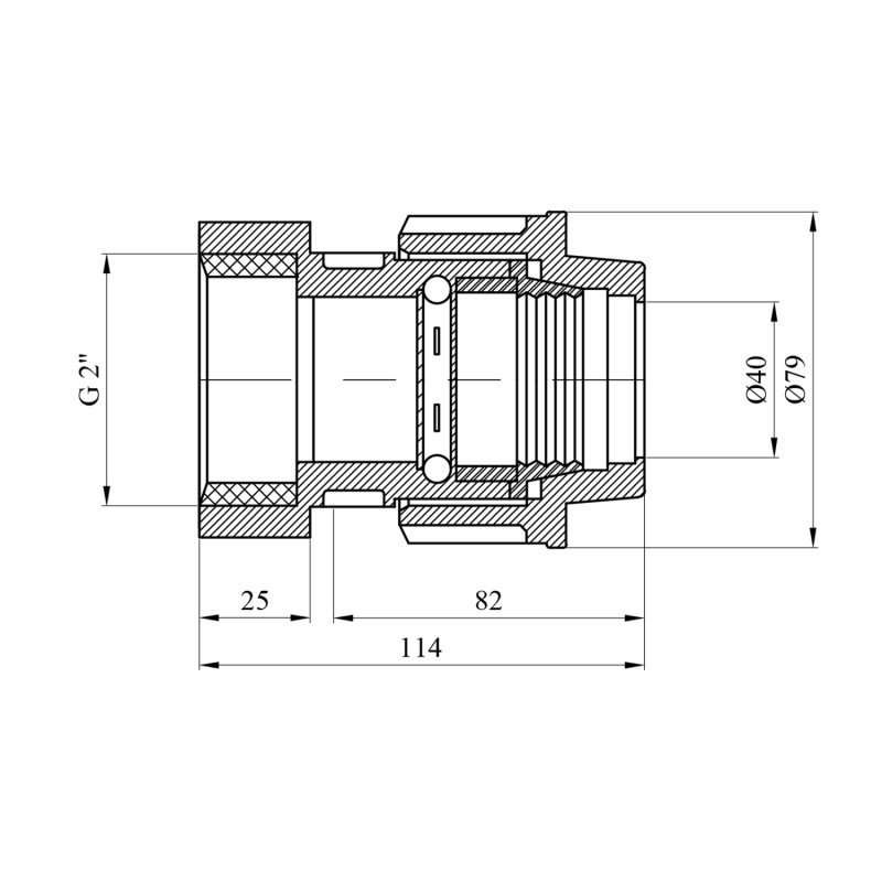 Муфта ПЕ SantehPlast 40х2" РВ