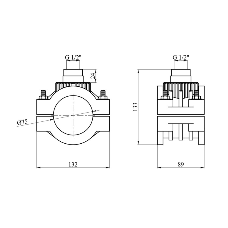 Сідлова врізка ПЕ SantehPlast 75х1/2"