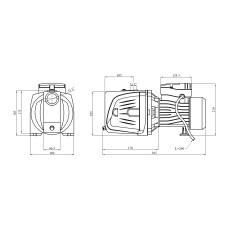 Насос поверхневий самовсмоктуючий Agua JSW 15M Нmax 55 м Qmax 80 л/хв P 1300 Вт корпус чавун