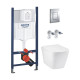 Комплект 4 в 1: Інсталяція GROHE Solido 3 в 1 3884966Q + Унітаз безобідковий Kroner Eifel WHI493436 TORNADO з сидінням Slim Duroplast / Soft-close / Quick relase KE493436WHIT (3884966KE493436T)