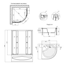 Душова кабіна Agua Cascad - S.T.D.90x90 см