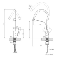 Змішувач для кухні Kroner KRP Edelstahl Klassisch - ESG03593GRA