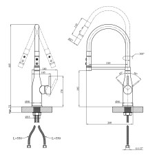 Змішувач для кухні Kroner KRP Ersel - SCH03112BLK