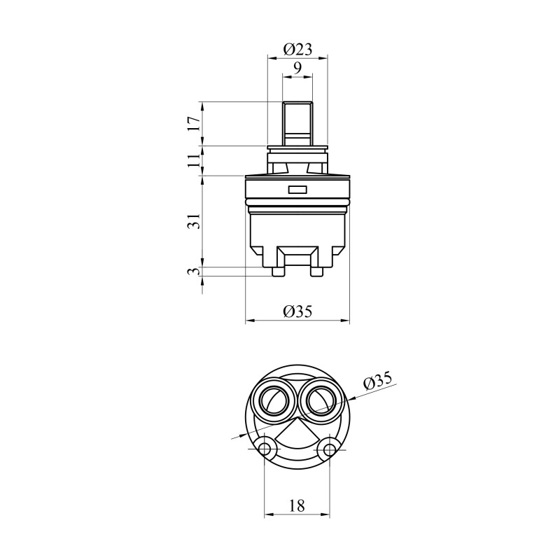 Картридж для змішувача Sedal Flat 08EN35S0011 35mm High