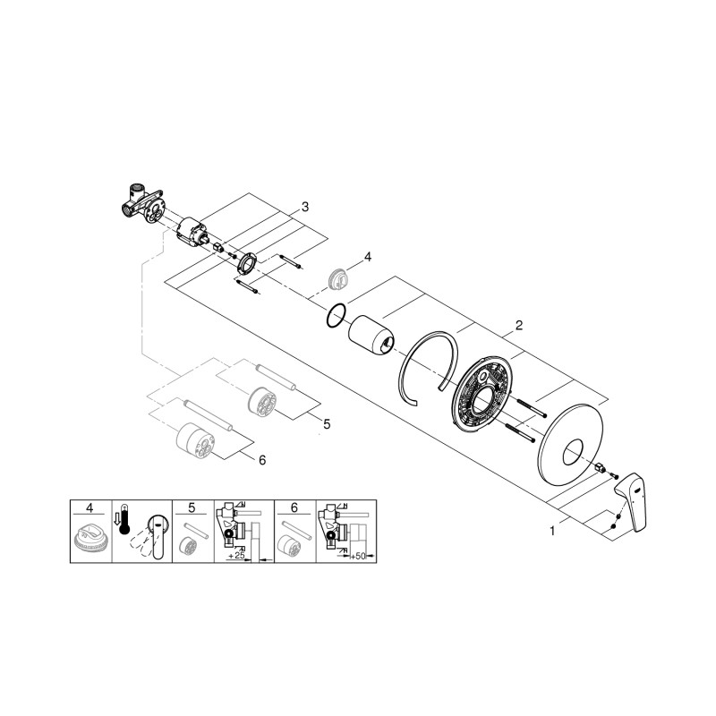 Змішувач прихованого монтажу для душу Grohe Start Flow 29116000