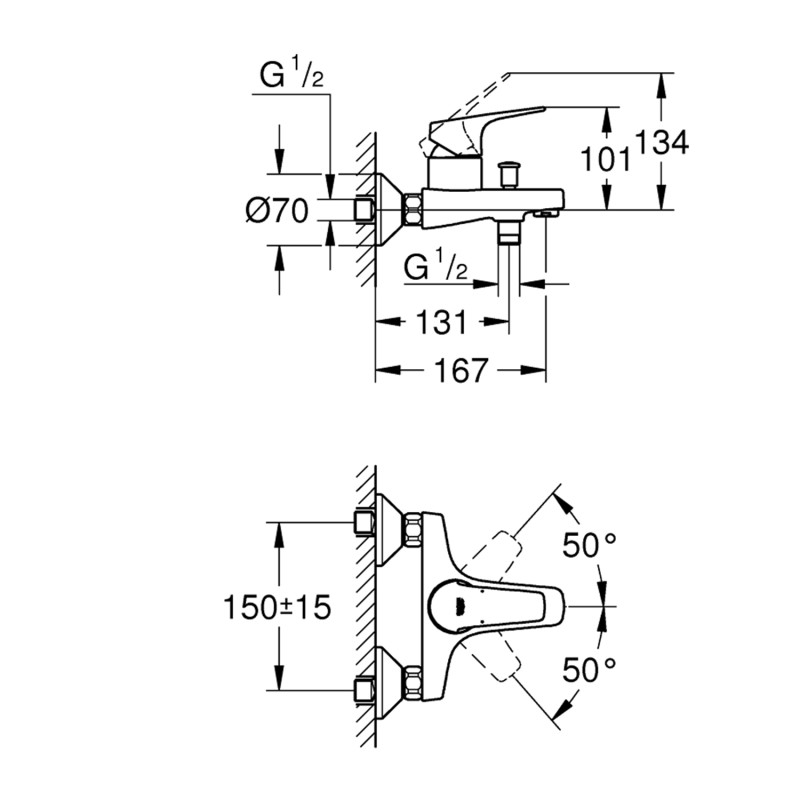 Змішувач для ванни Grohe Start Flow 23772000