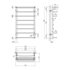 Сушарка для рушників водяна Kroner KRP Stern WT900x500-8