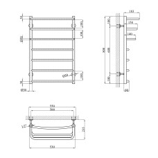 Сушарка для рушників водяна Kroner KRP Prima WT800x500-7