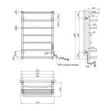 Сушарка для рушників електрична Kroner KRP Stern ER800x500-7