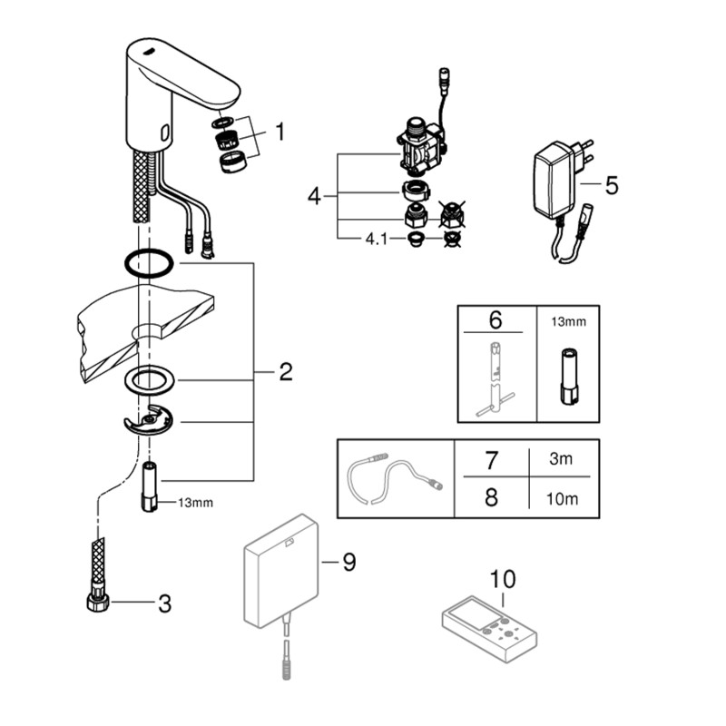 Змішувач безконтактний для раковини Grohe Euroeco Cosmopolitain E 36269000