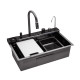 Кухонна мийка Kroner KRP Schwarze - SET7545F3HM PVD (3.0/0.8 мм)