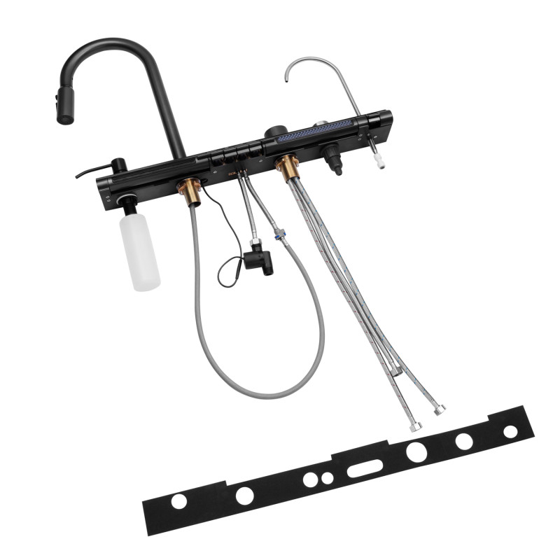 Кухонна мийка Kroner KRP Schwarze - SET7545F3HM PVD (3.0/0.8 мм)