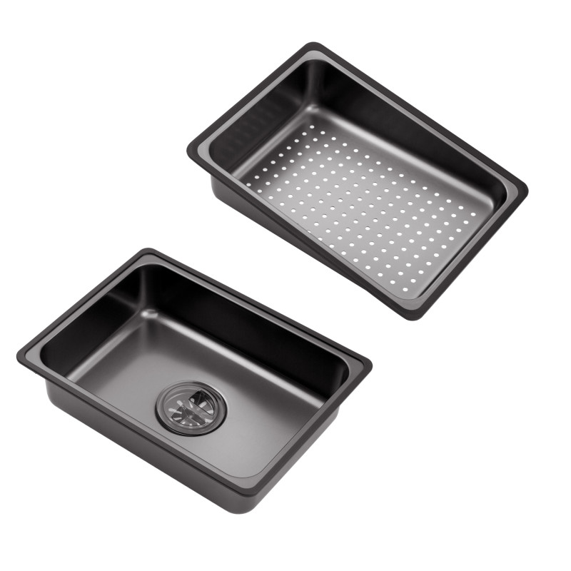 Кухонна мийка Kroner KRP Schwarze - SET7545F3HM PVD (3.0/0.8 мм)