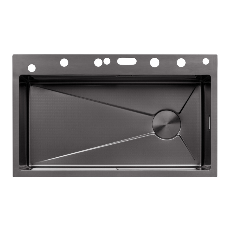 Кухонна мийка Kroner KRP Schwarze - SET7545F3HM PVD (3.0/0.8 мм)