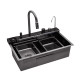 Кухонна мийка Kroner KRP Schwarze - SET7545F3HM PVD (3.0/0.8 мм)