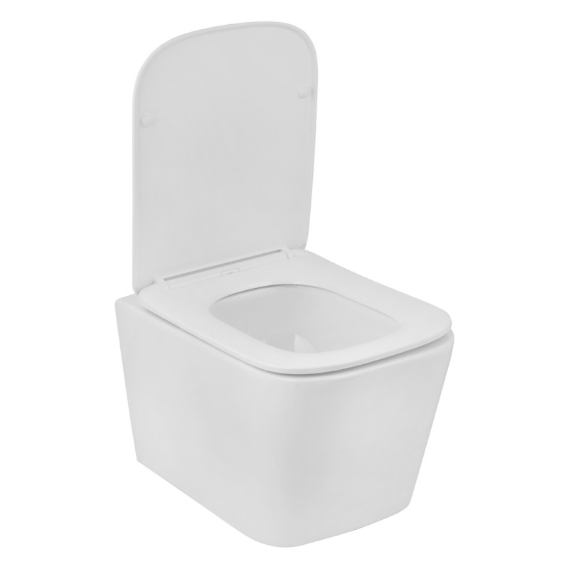 Комплект 4 в 1: Інсталяція Grohe Solido 2 в 1 38971000 + Панель змиву для унітаза Grohe Even Black 38966KV0 + Унітаз підвісний безобідковий Kroner Eifel WHI483429 TORNADO з сидінням Slim Duroplast / Soft-close / Quick relase KE483429WHIT(38971966KV0KE48T)