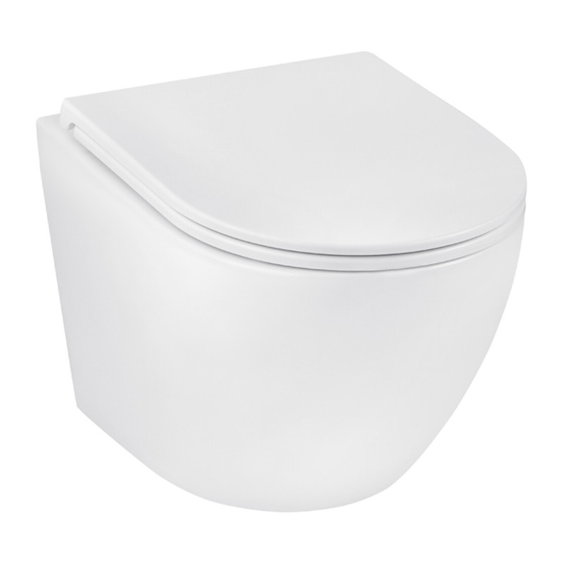 Комплект 4 в 1: Інсталяція Grohe Solido 2 в 1 38971000 + Панель змиву для унітаза Grohe Even 389662430 + Унітаз підвісний безобідковий Kroner Harz WHI483632 TORNADO з сидінням Slim Duroplast / Soft-close / Quick relase KH483632WHIT (38971966243KH48T)