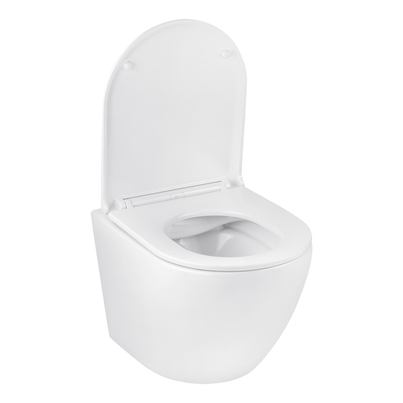 Комплект 4 в 1: Інсталяція Grohe Solido 2 в 1 38971000 + Панель змиву для унітаза Grohe Even 389662430 + Унітаз підвісний безобідковий Kroner Harz WHI483632 TORNADO з сидінням Slim Duroplast / Soft-close / Quick relase KH483632WHIT (38971966243KH48T)